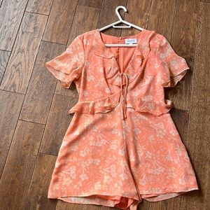 Pink floral romper